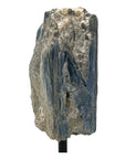 Kyanite, unpolished on metal stand